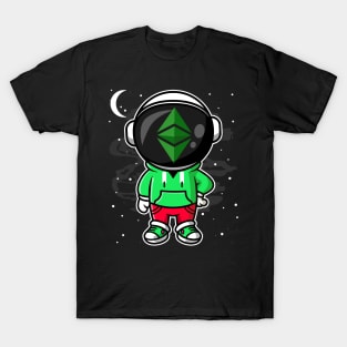 Hiphop Astronaut Ethereum Classic Crypto ETH Coin To The Moon Crypto Token Cryptocurrency Wallet Birthday Gift For Men Women Kids T-Shirt